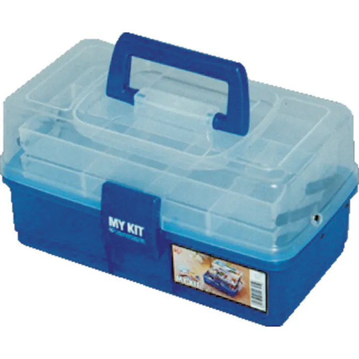 【CAINZ-DASH】アイリスオーヤマ 237172 小物ケース マイキット 270×160×150 クリア/ブルー 27-B【別送品】