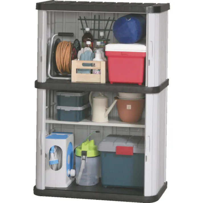 【CAINZ-DASH】アイリスオーヤマ 201589 ミニロッカー ML-1400V ブラック/グレー ML-1400V-B/G【別送品】