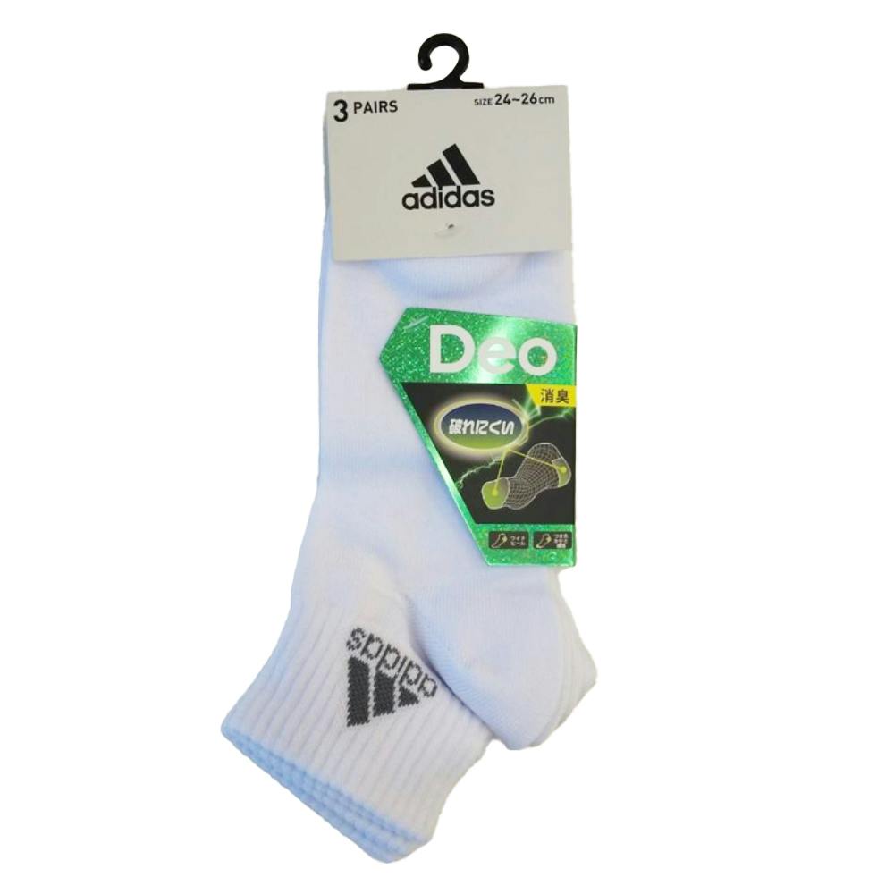 紳士靴下 アディダス 3足組 ロゴショート 26-28cm アソート | 作業着