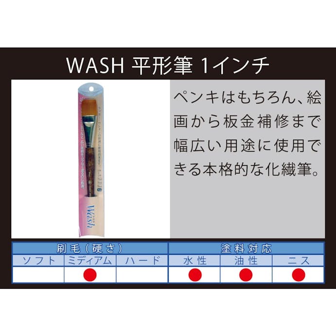 ハンディ・クラウン WASH 平形筆 1インチ