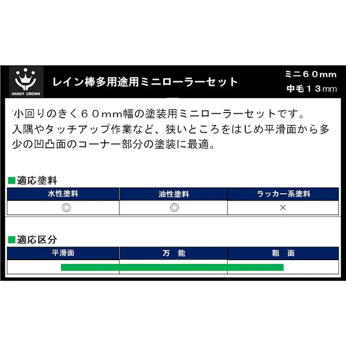 Rain棒 多用途用 ミニローラー 60mm セット
