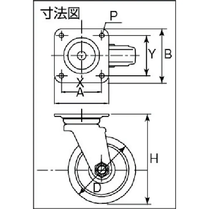 【CAINZ-DASH】イノアック車輪 牽引台車用キャスター 旋回金具付 Φ100 TR-100AWJ【別送品】