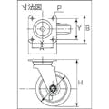 【CAINZ-DASH】イノアック車輪 牽引台車用キャスター　旋回金具付　Φ１２５ TR-130AWJ【別送品】