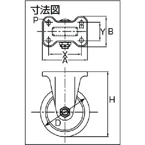 CAINZ-DASH】イノアック車輪 牽引台車用キャスター 固定金具付 Φ１５０