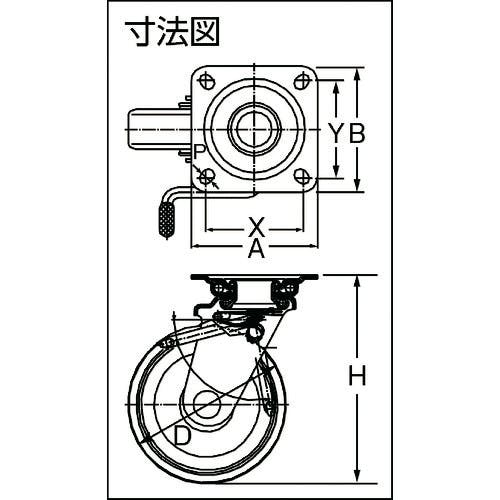 イノアック 中荷重用キャスター 固定金具付 Φ２５０-