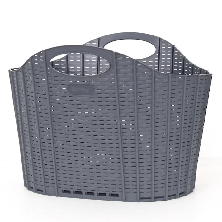 折りたためるランドリーバスケット 38L グレー