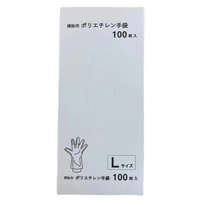 掃除用 ポリエチレン手袋 L 100枚入