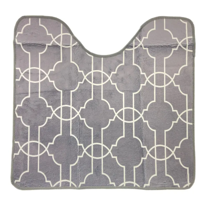 拭くだけ簡単お手入れ はっ水トイレマット モロッカン グレー