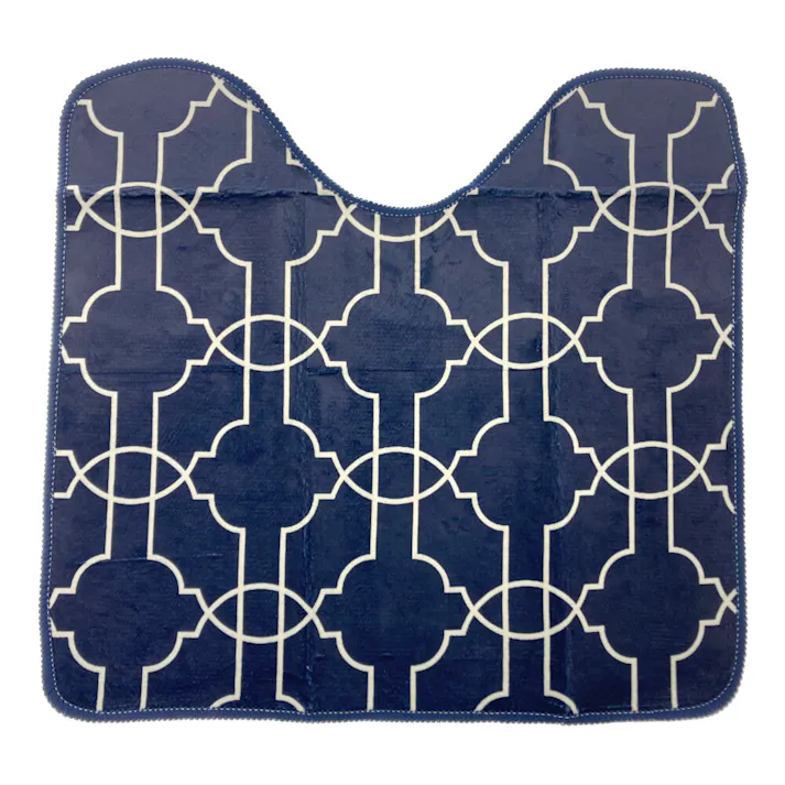 拭くだけ簡単お手入れ はっ水トイレマット モロッカン ネイビー