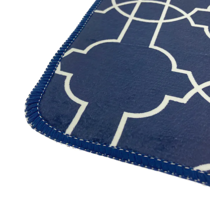 拭くだけ簡単お手入れ はっ水トイレマット モロッカン ネイビー