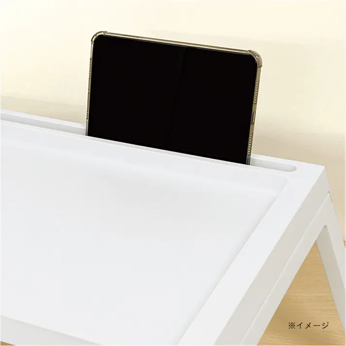 折りたたみコンパクトテーブル 幅53.5cm 奥行35.5cm 高さ26cm シンプルホワイト