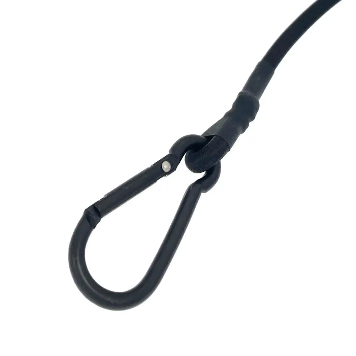 バンジー丸ゴム ブラック カラビナ HR-3788 6mm×2m
