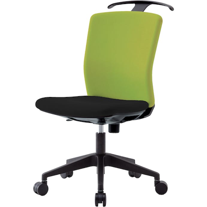 【CAINZ-DASH】ハンガー付回転椅子（フリーロッキング）　グリーン／ブラック【別送品】, , product