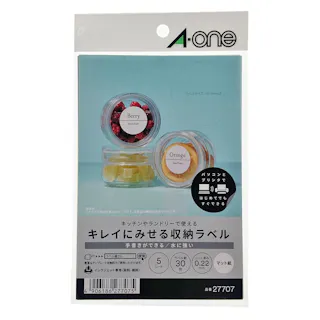 収納ラベル 水に強いマット紙6面丸型