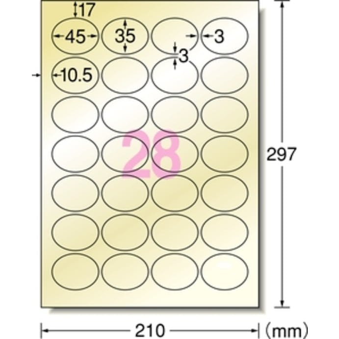 【CAINZ-DASH】スリーエム　ジャパン文具・オフィス事業部 エーワン　ラベルシール（インクジェット用）２８面　楕円型 28293【別送品】