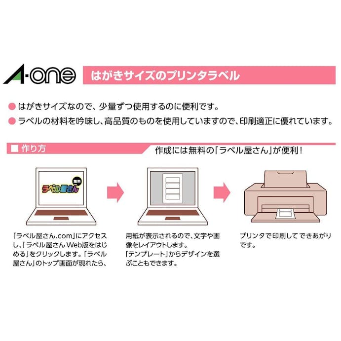 A-one エーワン 写真シール はがきサイズ 角型 9面×12シート フォト光沢紙(白無地)