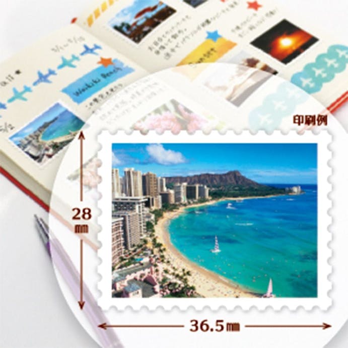 写真シール 高画質 Stamp M はがきサイズ 9面×3シート フォト光沢フィルム(白無地)