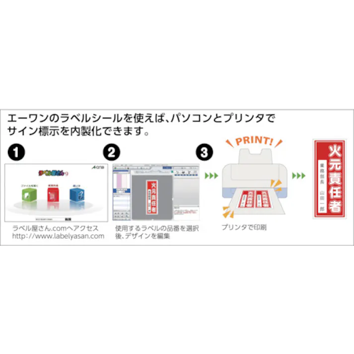 【CAINZ-DASH】スリーエム ジャパン文具・オフィス事業部 エーワン 屋外でも使えるサインラベル つなげて大きく貼れるタイプA3 4枚 31182【別送品】