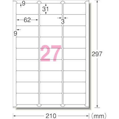 【CAINZ-DASH】スリーエム　ジャパン文具・オフィス事業部 エーワン［［ＴＭ上］］　ラベルシール（プリンタ兼用）キレイにはがせる　２７面　（１０枚） 31289【別送品】