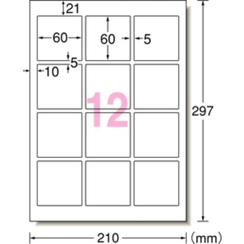 エーワン ラベルシール 超耐水 インクジェット 光沢紙 白 A4 12面×10