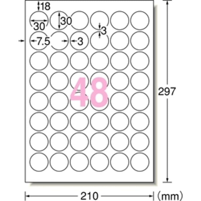 【CAINZ-DASH】スリーエム　ジャパン文具・オフィス事業部 エーワン　ラベルシール　ハイグレード　表示・パッケージ・宛名ラベル　プリンタ兼用　マット紙　白　Ａ４　４８面　１袋（２０シート入）　７５２４８ 75248【別送品】