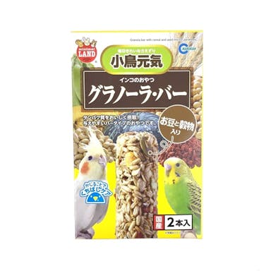 マルカン ミニマルランド 小鳥元気 インコのおやつグラノーラ・バー お豆と穀物入り 2本入