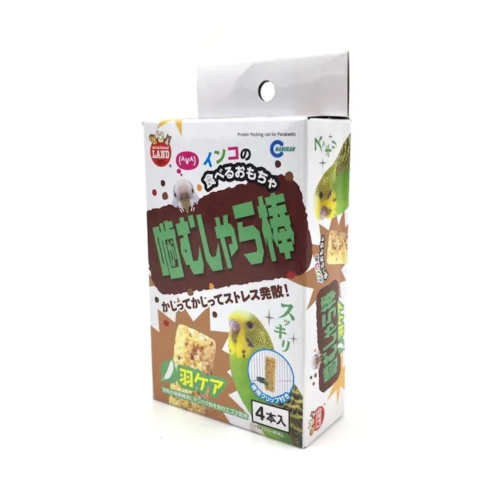 マルカン ミニマルランド インコの噛むしゃら棒 羽ケア 4本入