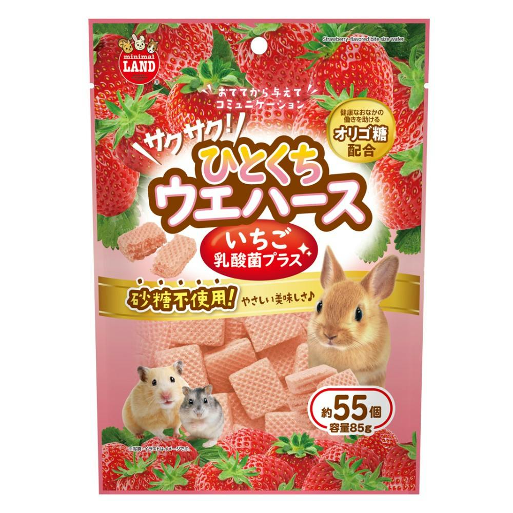 サクサク！ひとくちウエハース いちご 乳酸菌プラス 砂糖不使用 85g