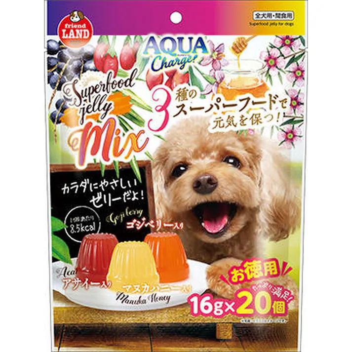 マルカン アクアチャージ 3種のスーパーフードゼリーMIX 全犬用・間食用 16g×20個