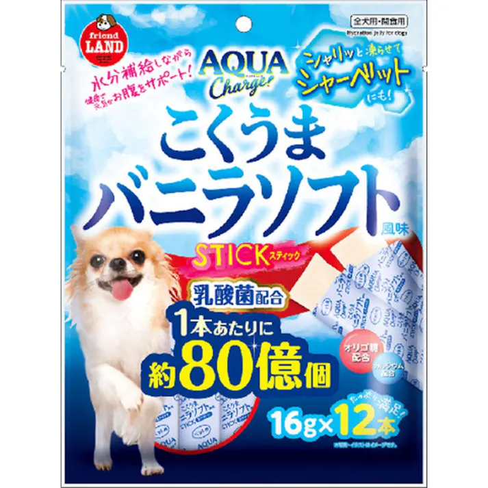 マルカン アクアチャージ こくうまバニラソフト風味スティック 全犬用・間食用 16g×12本入り