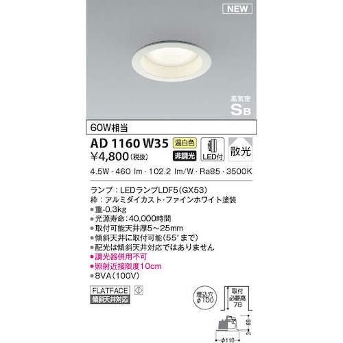CAINZ-DASH】コイズミ照明 住宅・店舗用照明 非調光 温白色 屋内用GX