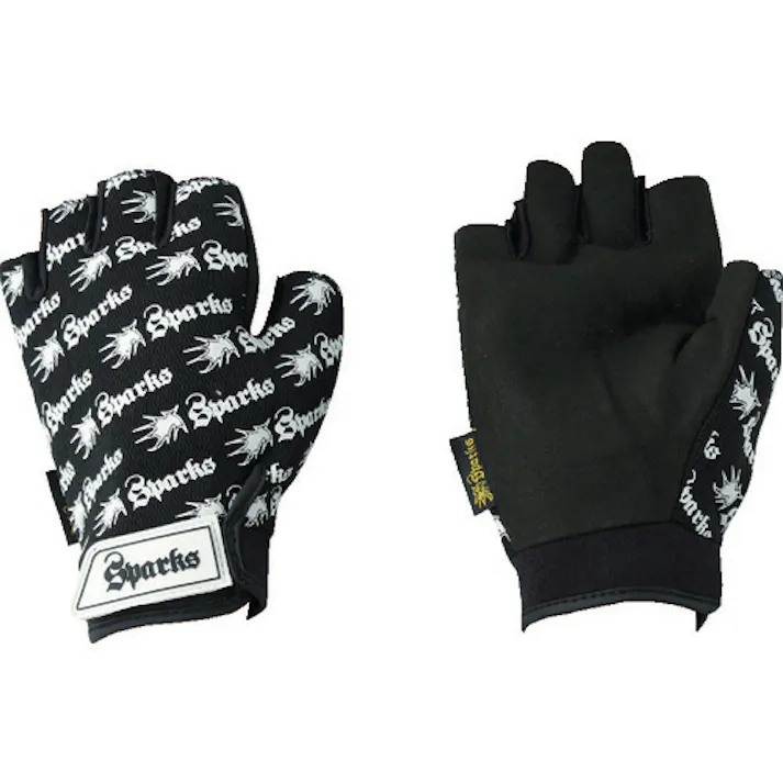 【CAINZ-DASH】川西工業 合皮手袋 スパークス指切 ブラック 2958BK【別送品】