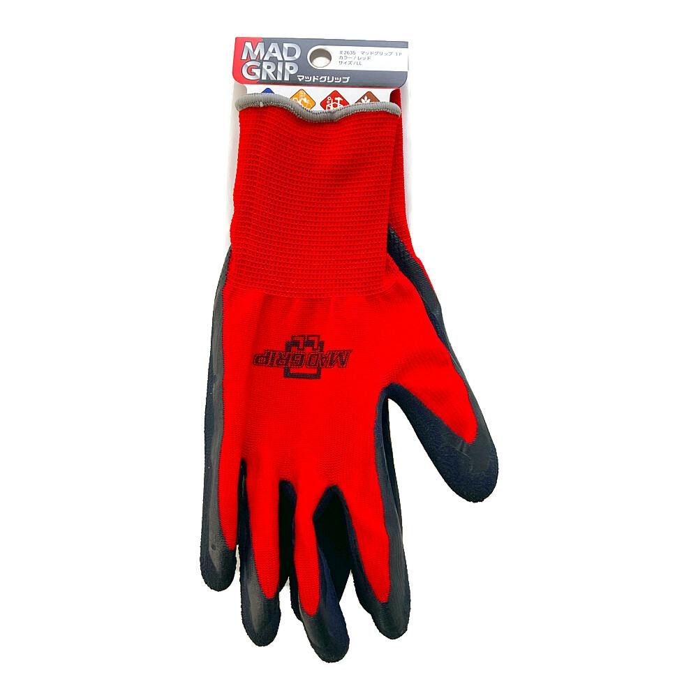 背抜き手袋 マッドグリップ レッド LL 1P | 作業着・作業服・安全靴