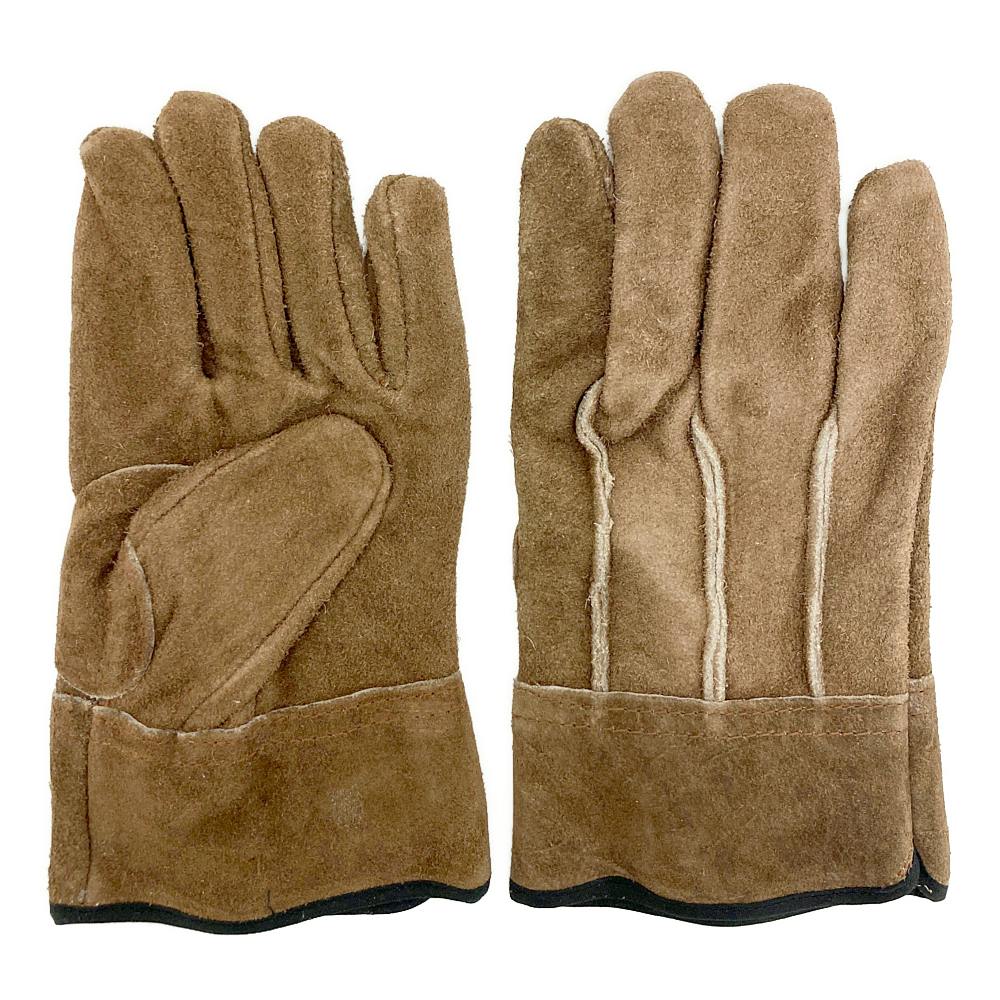 川西工業 ブラウンレザーオイル加工背縫い内綿手袋 1双組 M #2265