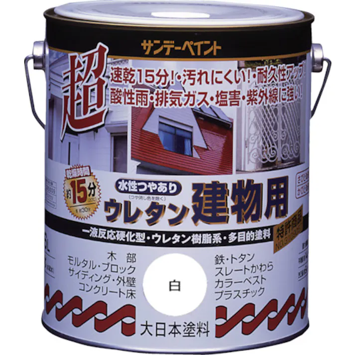 【CAINZ-DASH】サンデーペイント 水性ウレタン建物用 1.6L 黒 23M13【別送品】