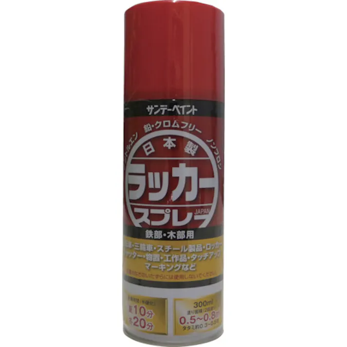 【CAINZ-DASH】サンデーペイント ラッカースプレーJ NEWレッド 300ml 20007H【別送品】