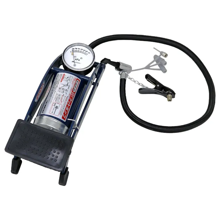 メルテック 車用空気入れ フットポンプ 足踏み式 シングル P-10