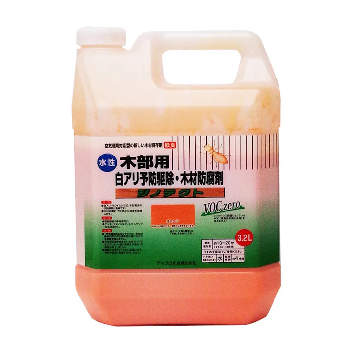 ジノテクト 水性 木部用 白アリ予防駆除・木材防腐剤 オレンジ 3.2L【別送品】