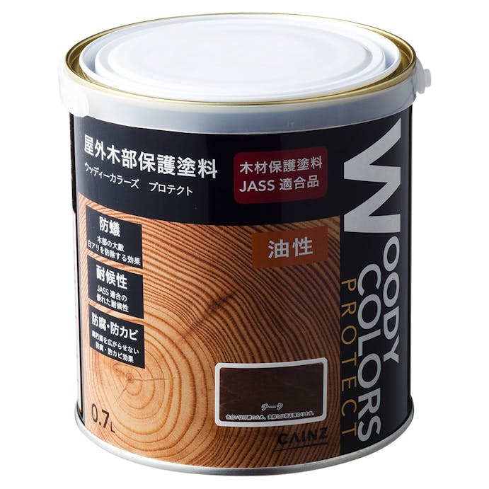 屋外木部保護塗料 ウッディーカラーズ プロテクト チーク 0.7L【別送品】