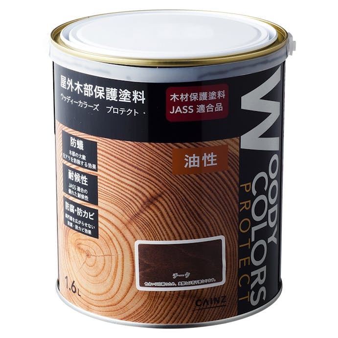 屋外木部保護塗料 ウッディーカラーズ プロテクト チーク 1.6L【別送品】