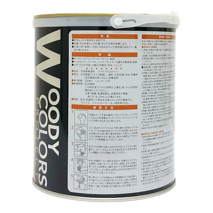 屋外木部保護塗料 ウッディーカラーズ プロテクト チーク 1.6L【別送品】