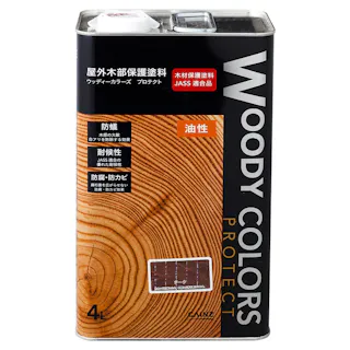 屋外木部保護塗料 ウッディーカラーズ プロテクト チーク 4L【別送品】