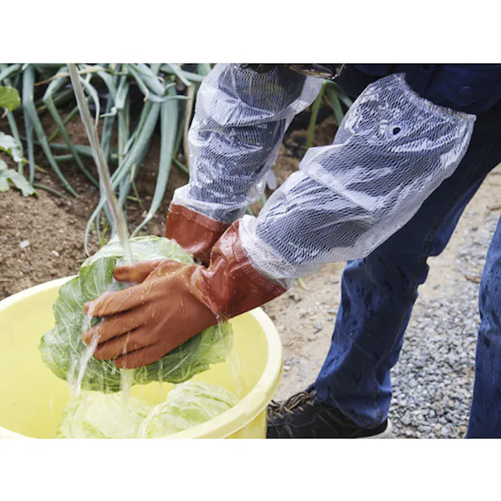 【CAINZ-DASH】東和コーポレーション 腕カバー付手袋 ビニスター腕カバー付ソフト L 652-L【別送品】