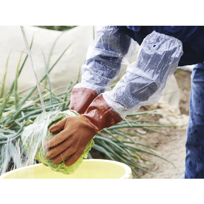 【CAINZ-DASH】東和コーポレーション 腕カバー付手袋 ビニスター腕カバー付ソフト L 652-L【別送品】