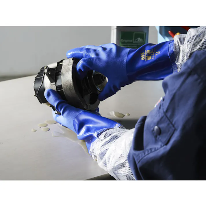 【CAINZ-DASH】東和コーポレーション 腕カバー付手袋 ビニスター腕カバー付耐油 L 657-L【別送品】