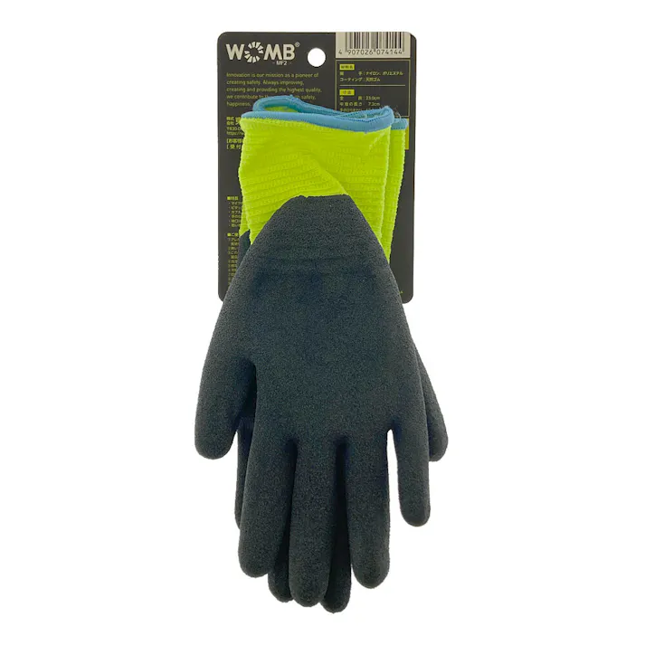 TOWA 天然ゴム背抜き手袋 WOMB-MF2 Mサイズ 高視認