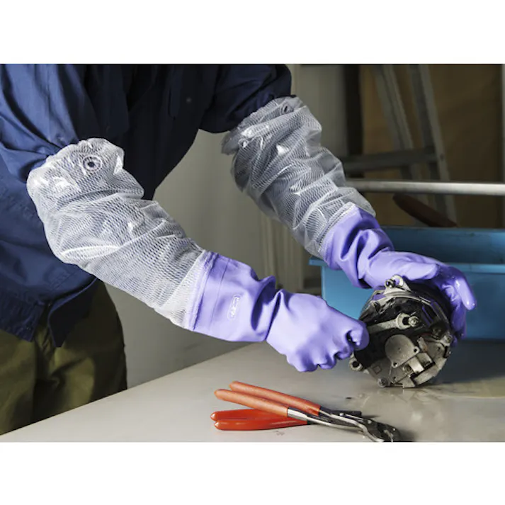 【CAINZ-DASH】東和コーポレーション 腕カバー付手袋 ビニスター腕カバー付500ソフト M 505-M【別送品】