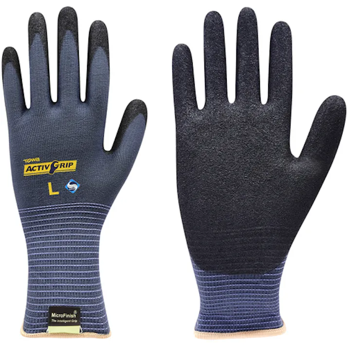 【CAINZ-DASH】東和コーポレーション まとめ買い ニトリル背抜き手袋 アクティブグリップ L (10双入) 910-L【別送品】