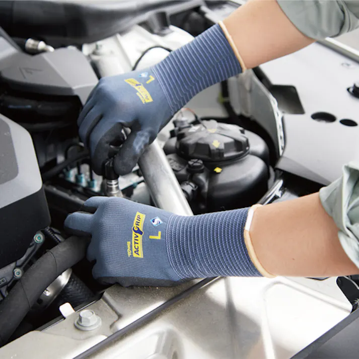 【CAINZ-DASH】東和コーポレーション まとめ買い ニトリル背抜き手袋 アクティブグリップ L (10双入) 910-L【別送品】