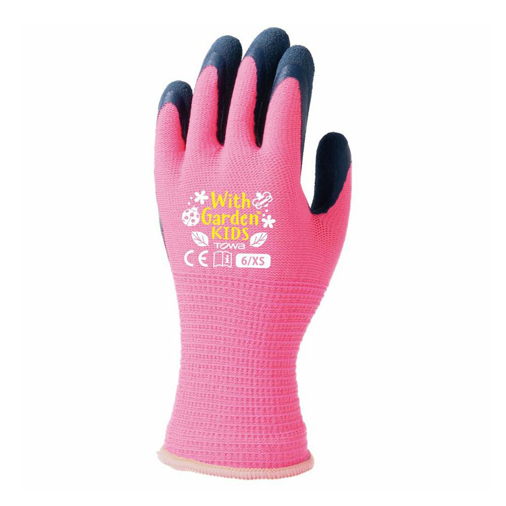 トワロン 天然ゴム背抜き手袋 ウィズガーデンキッズ ローズ